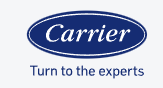 Carrier logo with tagline "Turn to the experts," representing trusted HVAC solutions for efficient heating and cooling systems.