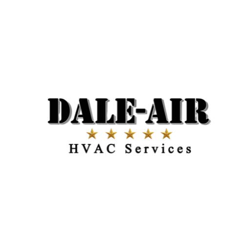 Dale-Air HVAC Services logo featuring the brand name "DALE-AIR" in bold text with five gold stars, emphasizing quality and reliability in HVAC solutions.