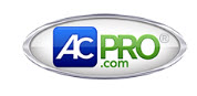 AC Pro logo featuring blue and green text, representing a trusted HVAC service provider related to air conditioning and heating solutions.